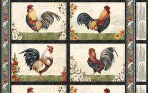 Fabric Wilmington Garden Gate Roosters Placemat Panel 39810-194