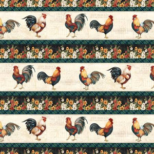 Fabric Wilmington Garden Gate Roosters 39811-149