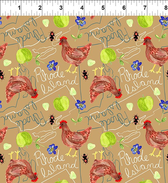 Fabric In The Beginning Natural State Rhode Island 39JHU-1