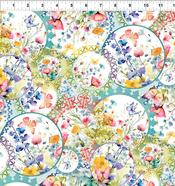 Fabric In The Beginning Butterfly Fantasy Collage 3BF1