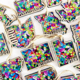 Gifts Handcrafted "Stained Glass" State Holiday Ornament - Michigan