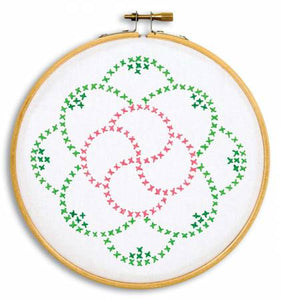 Kit Hand Embroidery - 6in Hoop Kit Cross Stitch Flower 4096-730