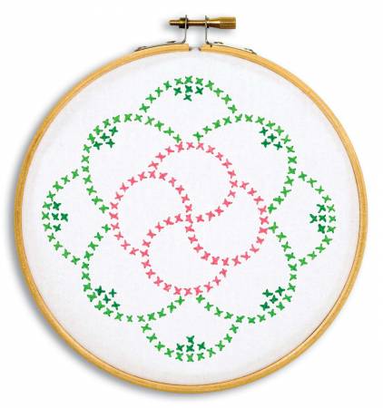 Kit Hand Embroidery - 6in Hoop Kit Cross Stitch Flower 4096-730
