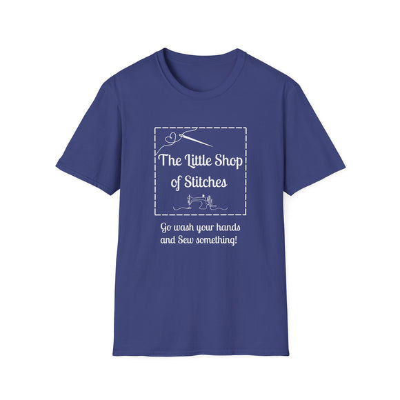 Gifts - The Little Shop of Stitches Shades of Blue T-Shirt - Sizes XS to 5X