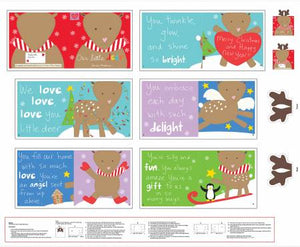 Fabric Studio E Little Deer Christmas Soft Book Panel 4674PS-01