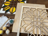 Kit - DIY Barn Quilt Pattern - Sunflower Painting Craft Kit