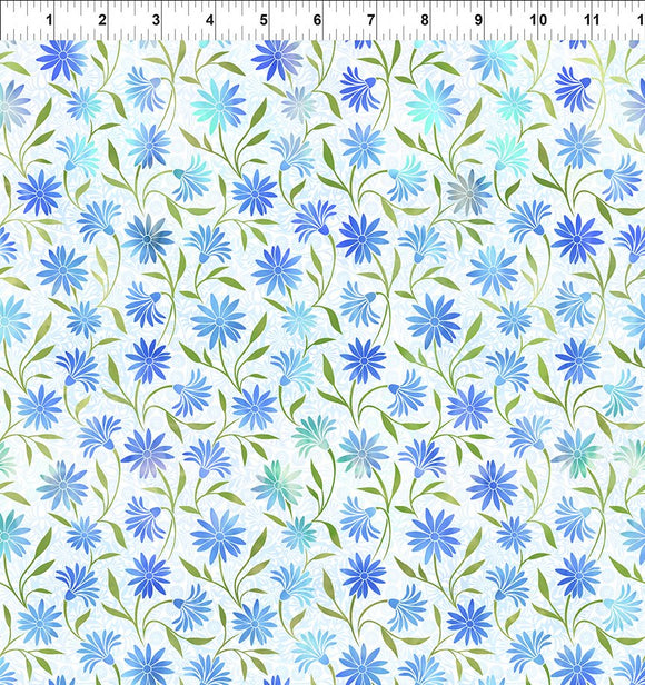 Fabric In the Beginning Garden of Dreams II Blue Floral 4JYR-2