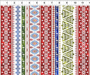 Fabric In The Beginning New Snow Christmas Stripe 4NS-1