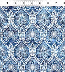 Fabric In The Beginning Natures Winter Blue Snowflake Lace 4NW-2