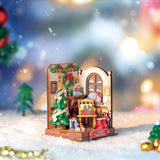 Gifts - DIY Miniature House Wooden Puzzle Kit - Christmas Fireplace DS041