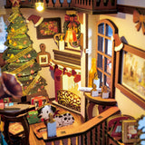 Gifts DIY Book Nook Wooden Puzzle Kit: Christmas Indoor Scene TGC07