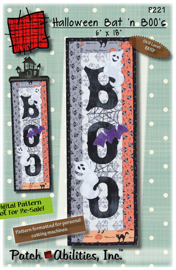 Pattern Patch-Abilities Halloween Bat 'n Boos P221 - DIGITAL DOWNLOAD