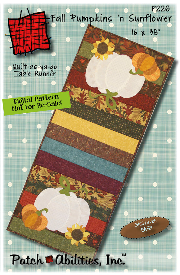 Pattern Patch-Abilities Fall Pumpkins 'n Sunflowers P226 - DIGITAL DOWNLOAD