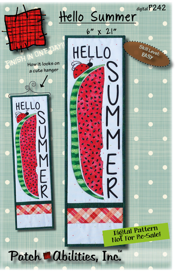 Pattern Patch-Abilities Hello Summer P242 - DIGITAL DOWNLOAD