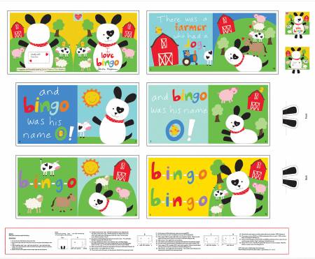 Fabric - Studio E Bingo Book Panel - 5059PS-01