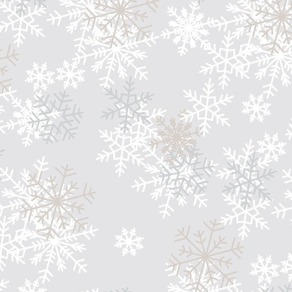 Fabric Windham 108-inch Wide Light Gray Snowflakes 51461-1