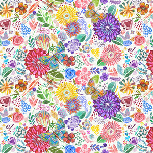 Fabric Windham Shine On Floral Collage White 54842D-4