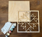 Kit - DIY Barn Quilt Pattern Mosaic Star Block Painting Craft Kit