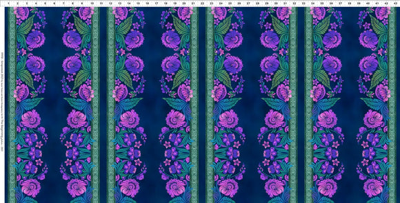 Fabric In The Beginning Vivid Stripe Jewel 10VIV-4