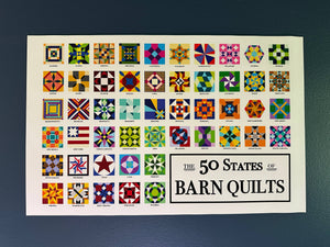 Gifts - Poster 50 States of Barn Quilts 11x17 inches