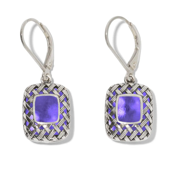 Gifts - Bottled Up Designs - Vintage Quilted Square Earrings - Amethyst QSAE