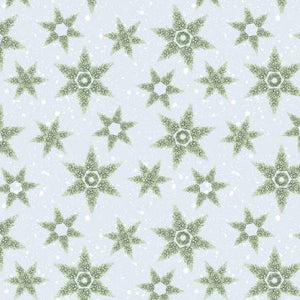 Fabric Henry Glass Holiday Spirit Lt. Blue Tree Snowflake 719-61