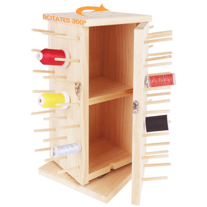 Wooden Thread Rack - Holds 93 Spools - 360° Fully Rotating