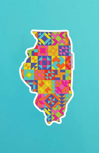 Gifts Illinois State Quilt Sticker