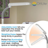 OttLite Standing Floor Lamp with Adjustable Neck - Sewing, Reading, & Office