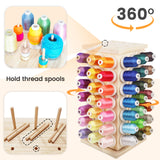 Wooden Thread Rack - Holds 93 Spools - 360° Fully Rotating