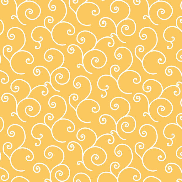 Fabric Maywood Kimberbell Yellow Scroll MAS8243-S