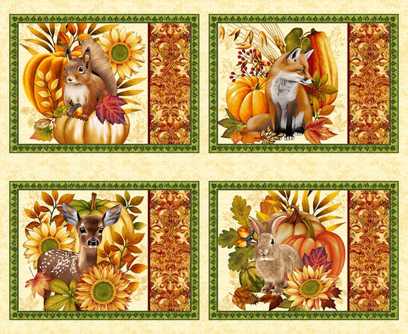 Fabric - Studio E Autumn Fields Placemat Panel - 8376P-44