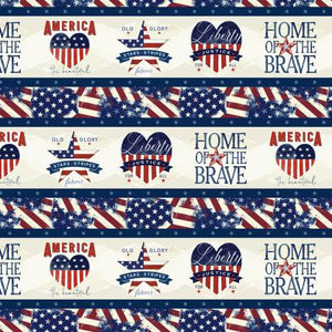 Fabric - Wilmington - Hearts' Anthem - Border Stripe - 84473-243