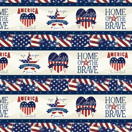 Fabric - Wilmington - Hearts' Anthem - Border Stripe - 84473-243