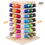 Wooden Thread Rack - Holds 93 Spools - 360° Fully Rotating