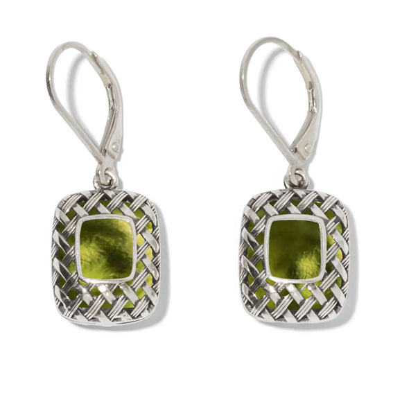 Gifts - Bottled Up Designs - Vintage Quilted Square Earrings - Olive QSOE