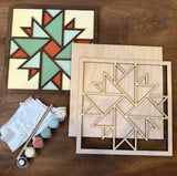 Kit - DIY Barn Quilt Pattern Mosaic Star Block Painting Craft Kit
