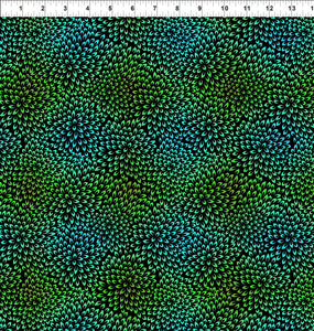 Fabric In The Beginning Vivid Petals Green 9VIV-3