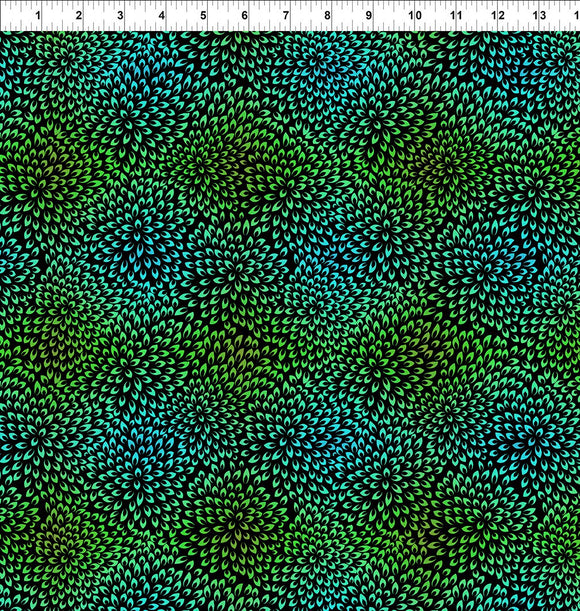Fabric In The Beginning Vivid Petals Green 9VIV-3