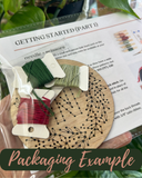 Kit Monogram Wreath Wood Christmas Ornament - DIY Hand Embroidery - Letter K