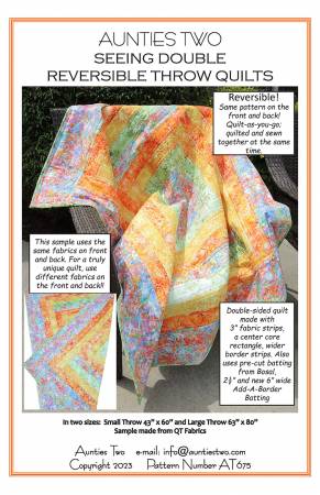 Pattern - Aunties Two - Seeing Double Reversible Throw Quilts