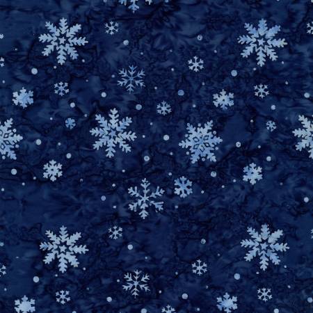 Fabric - Batik - Timeless Treasures - Frost Solstice Snowflakes B2796-SOLSTICE