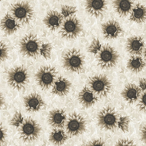 Fabric Blank Quilting Autumn Vibes Sunflower Ecru BQ4073-44