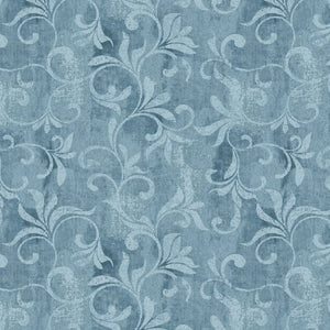 Fabric Blank Quilting Autumn Vibes Scroll Blue BQ4076-11