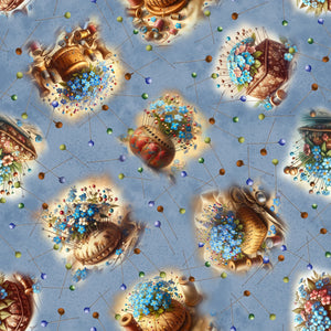 Fabric Blank Quilting Forget Me Not Pin Cushions BQ4284-70