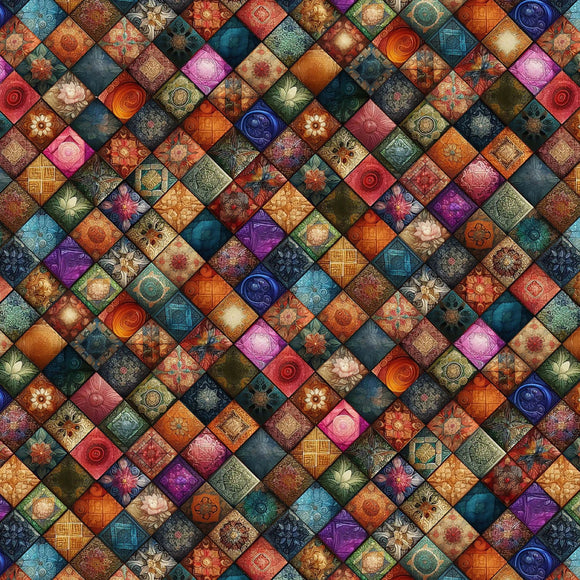 Fabric Blank Quilting Forget Me Not Quilt Diamonds BQ4285-33