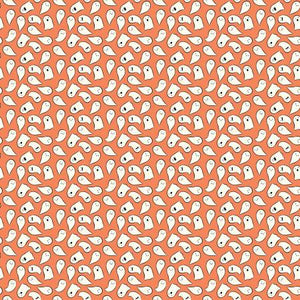 Fabric - Riley Blake - Spooky Schoolhouse - Ghosts Orange - C13205R-ORANGE