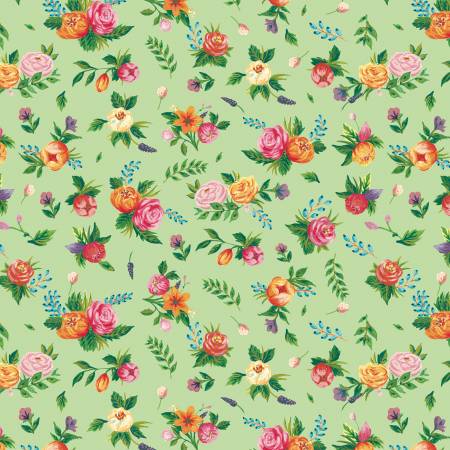 Fabric Riley Blake Floral Green C13935R-SWEETPEA