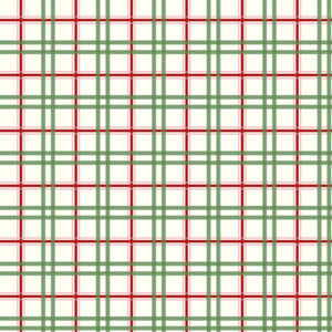 Fabric - Riley Blake Mistletoe & Holly Plaid - C16407R-CLOUD