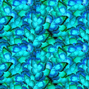 Fabric Timeless Treasures Cosmic Butterflies CD1837-TURQUOISE